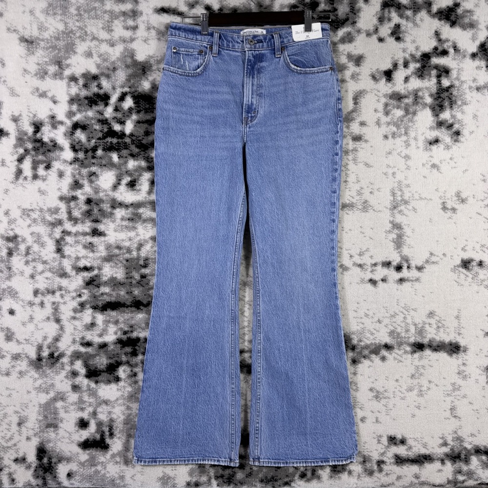 NWT Abercrombie & Fitch High-Rise Blue Flare Jeans